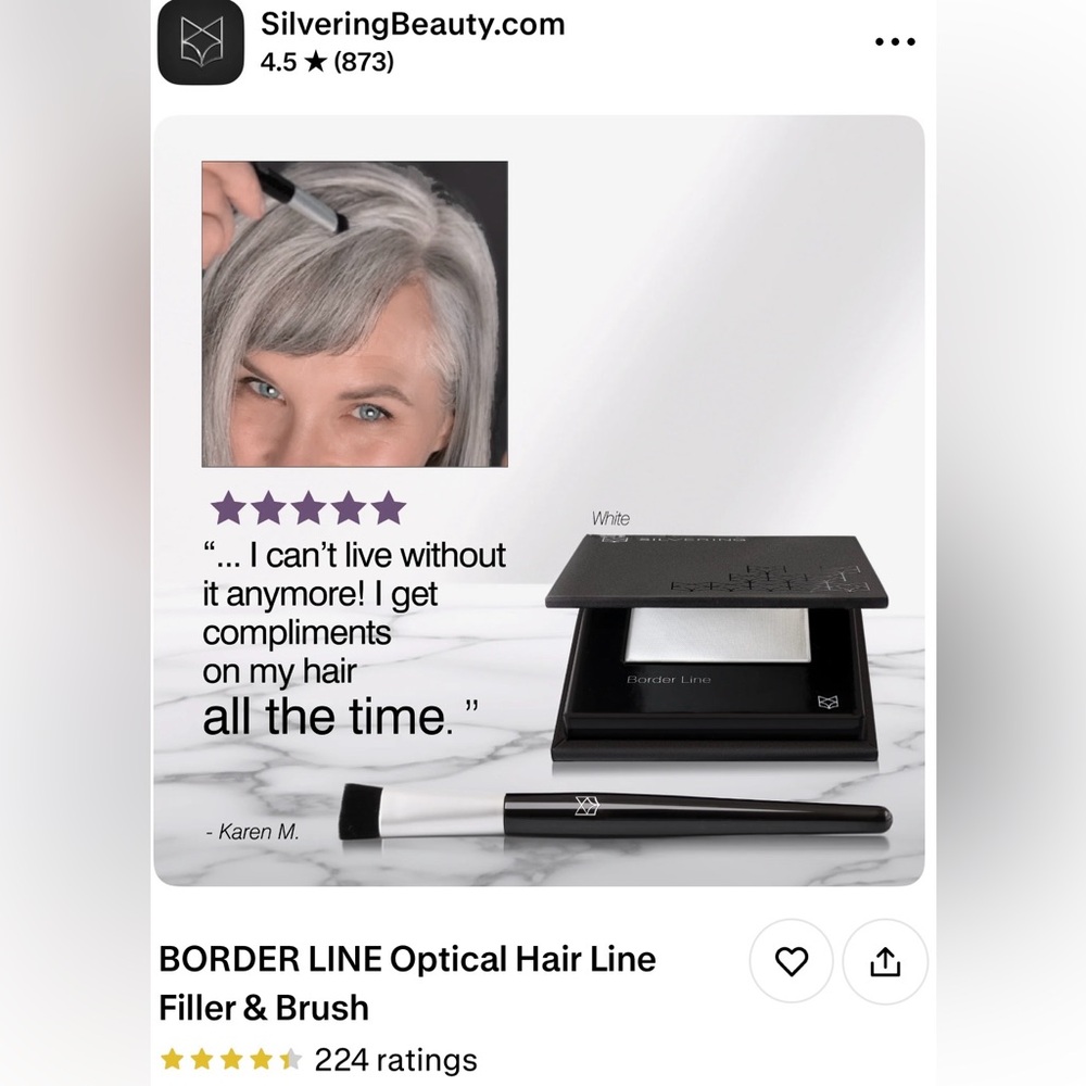 Silvering Border Line hair filling powder with brush, color salt and pepper